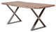 Benzara BM286414 70" Modern Dining Table, Wood Tabletop Crossed Legs, Brown