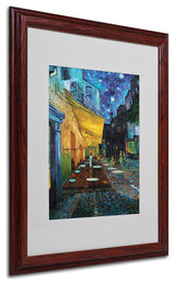 'Cafe Terrace' Matted Framed Canvas Art by Vincent van Gogh