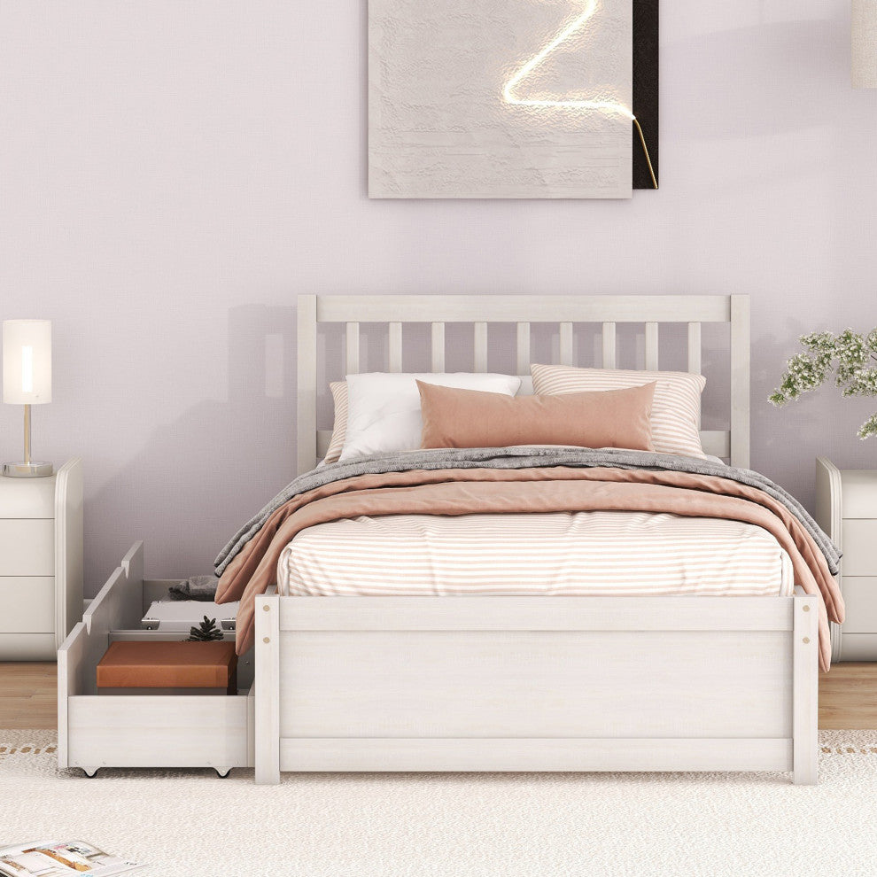 Gewnee Modern Design Wooden Twin Size Platform Bed