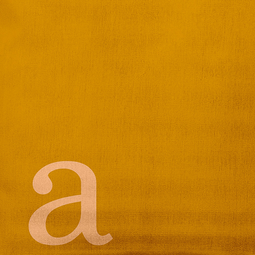 18" x 18" Modern Monogram Indoor/Outdoor Polyester Throw Pillow, Autumn Gold