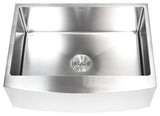 30" Curved Front Apron Stainless Steel Kitchen Single Bowl Sink Package