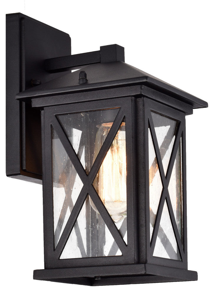 CHLOE Lighting VINCENT Transitional 1-Light Textured Black Outdoor Wall Sconce