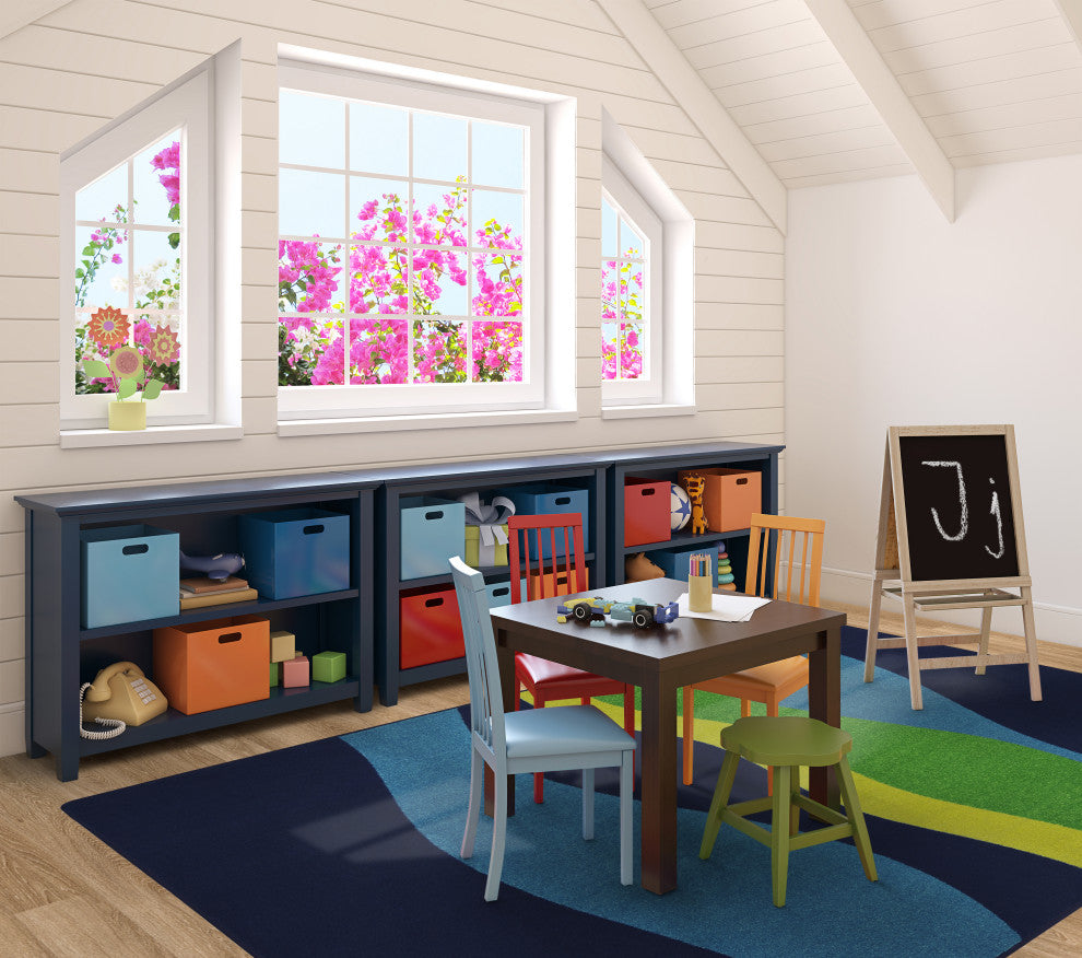 Kid Essentials Rug, Flow, Navy, 7'8"x10'9"