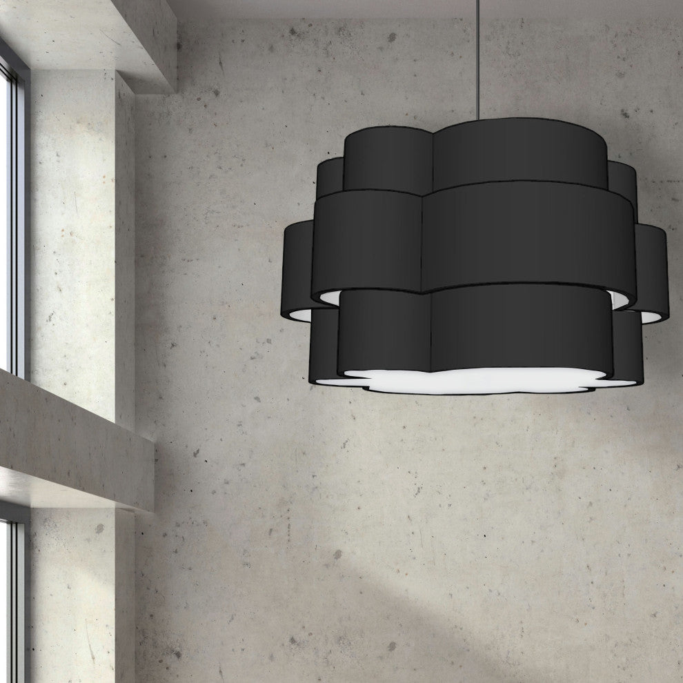 Dainolite PLX-284C-MB-BK 4 Light Chandelier, Matte Black