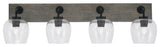 Oxbridge, Bath Bar, Matte Black & Painted Distressed Metal, 6" Clear Bubble