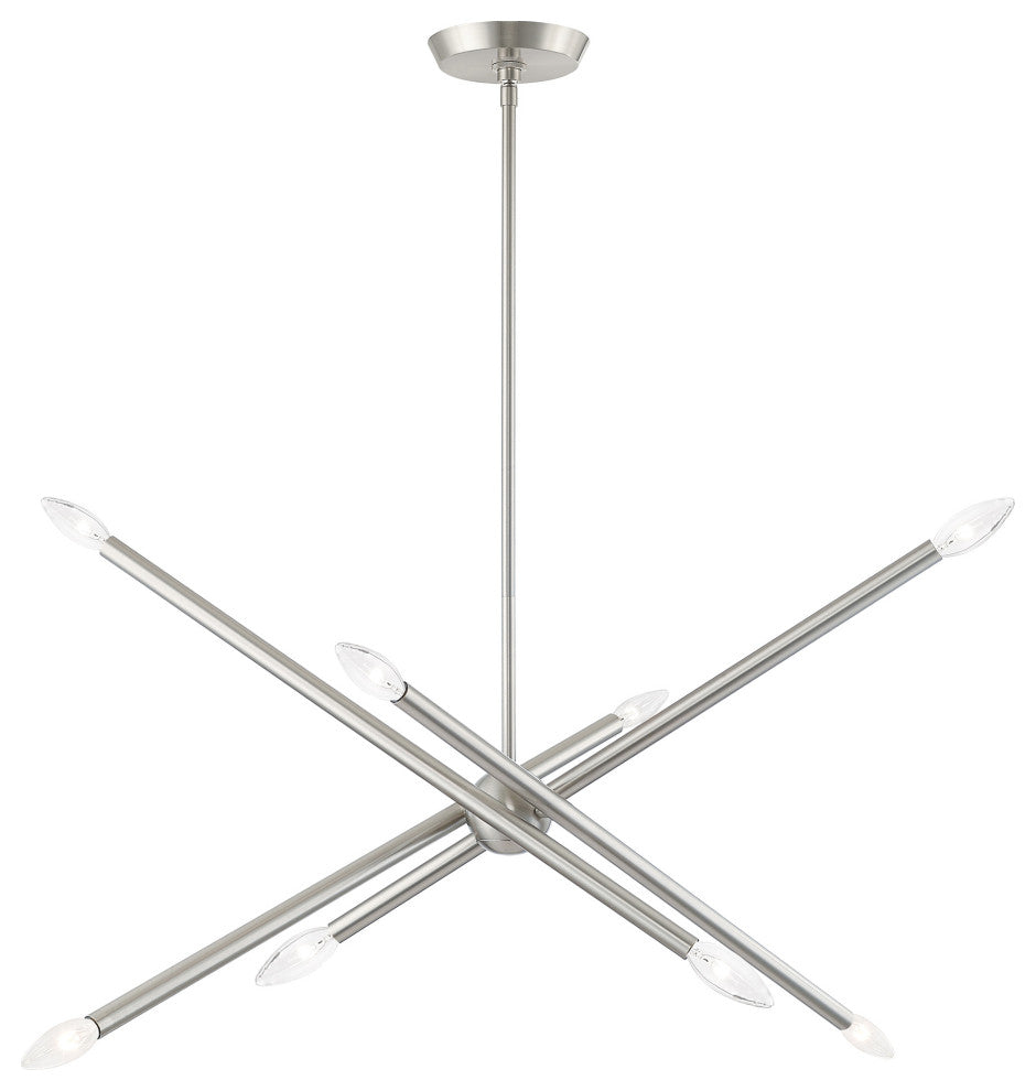 Livex Lighting Soho 8 Light Brushed Nickel Linear Chandelier