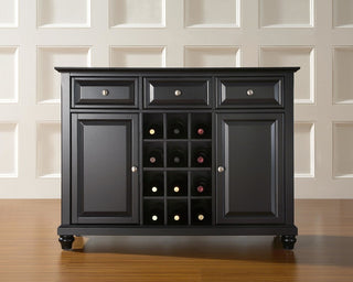 Cambridge Buffet Server / Sideboard Cabinet With Wine Storage, Black