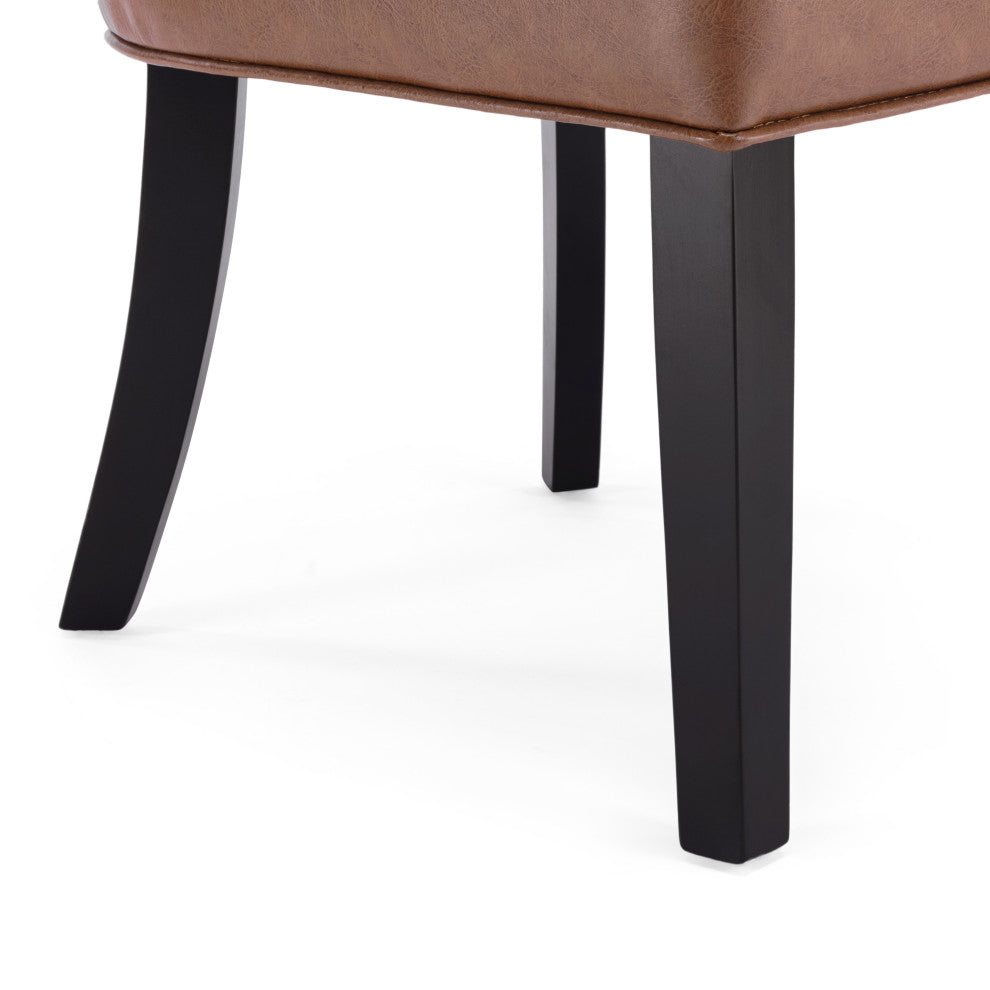 Edenbrook Faux Leather Upholstered Dining Chairs, Set of 2