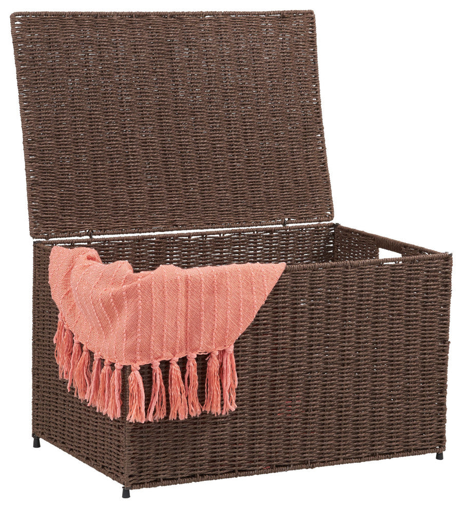 Large Woven Sturge Chest, Paper Rope, Coffee