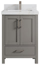 Malibu 24" Single Sink Bath Vanity in Elephant Skin Gray 2" Calacatta Sienna