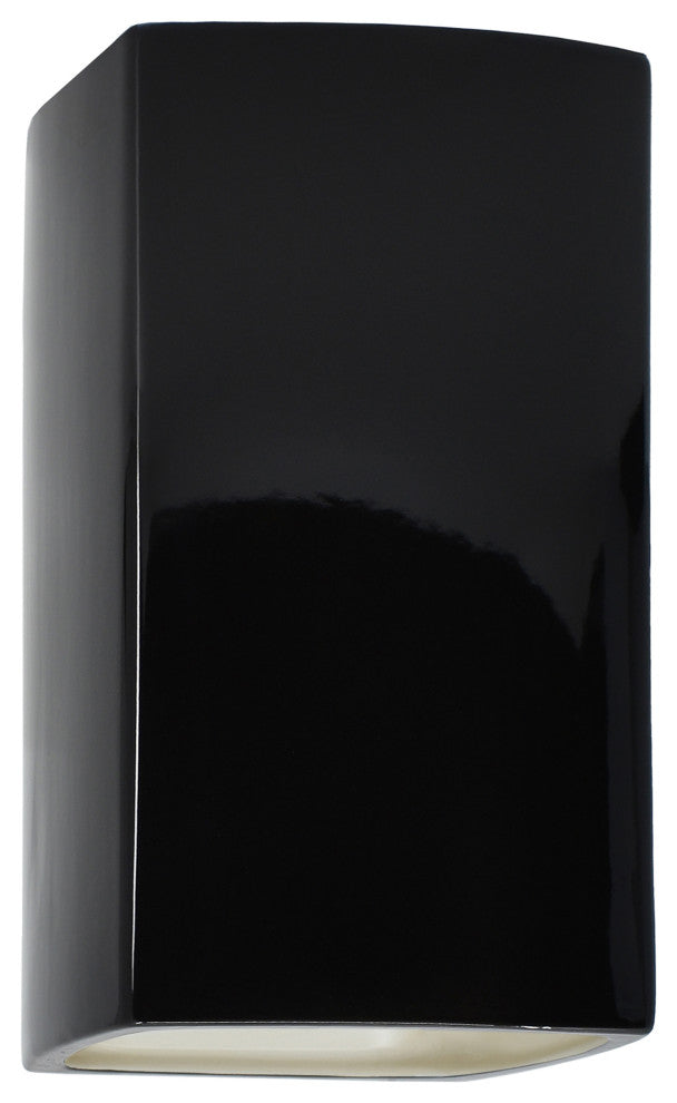 Ambiance Collection, ADA Outdoor Small Ceramic Wall Sconce Finish, LED, Gloss Black/Matte White