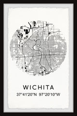"Wichita Coordinates" Framed Painting Print, 16x24