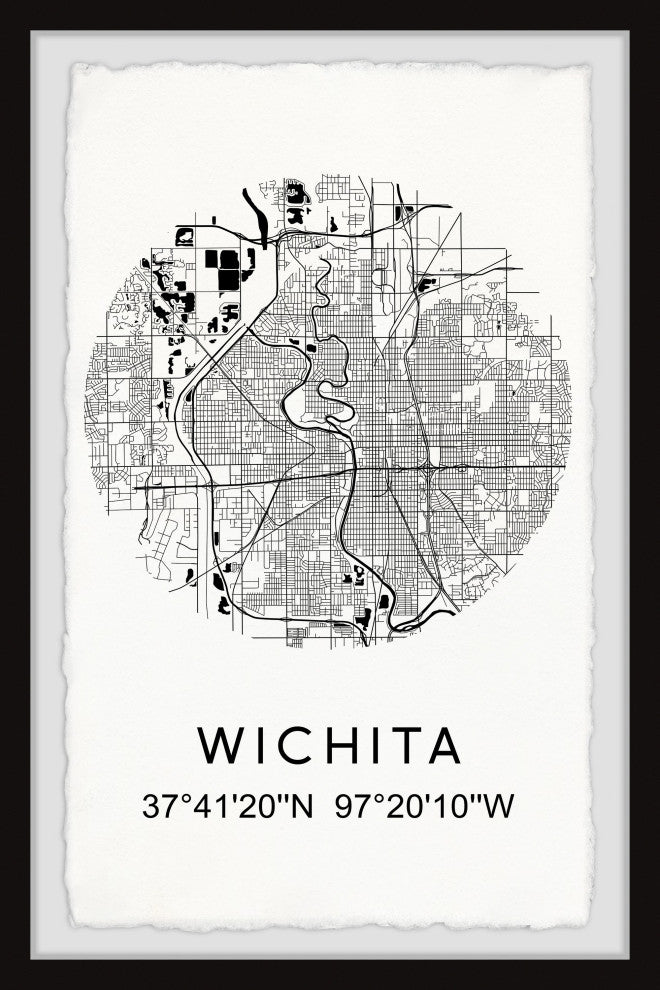 "Wichita Coordinates" Framed Painting Print, 16x24