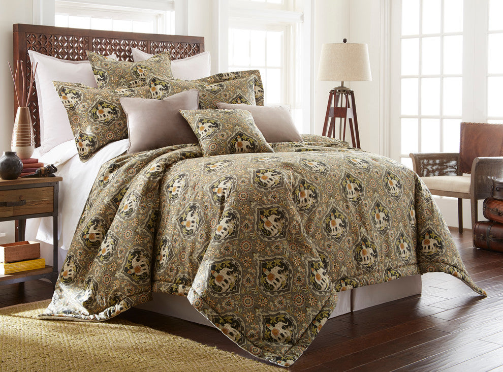 Sherry Kline Sanaya 4-piece Comforter Set, Queen, Elephant Print