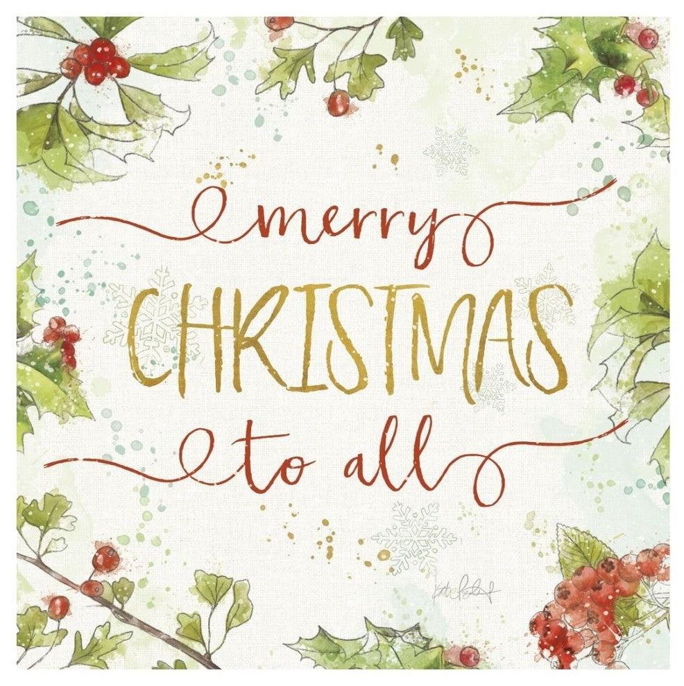 "Christmas Sentiments IV" Digital Paper Print by Katie Pertiet, 26"x26"