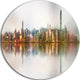 Singapore Financial District Panorama, Cityscape Disc Metal Art, 23"