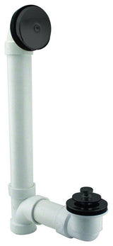 Pull & Drain 40 PVC Bath Waste With One-Hole Top Elbow In Powder Coated Black
