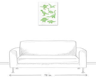 Green Dinosaurs 20x24 Canvas Wall Art