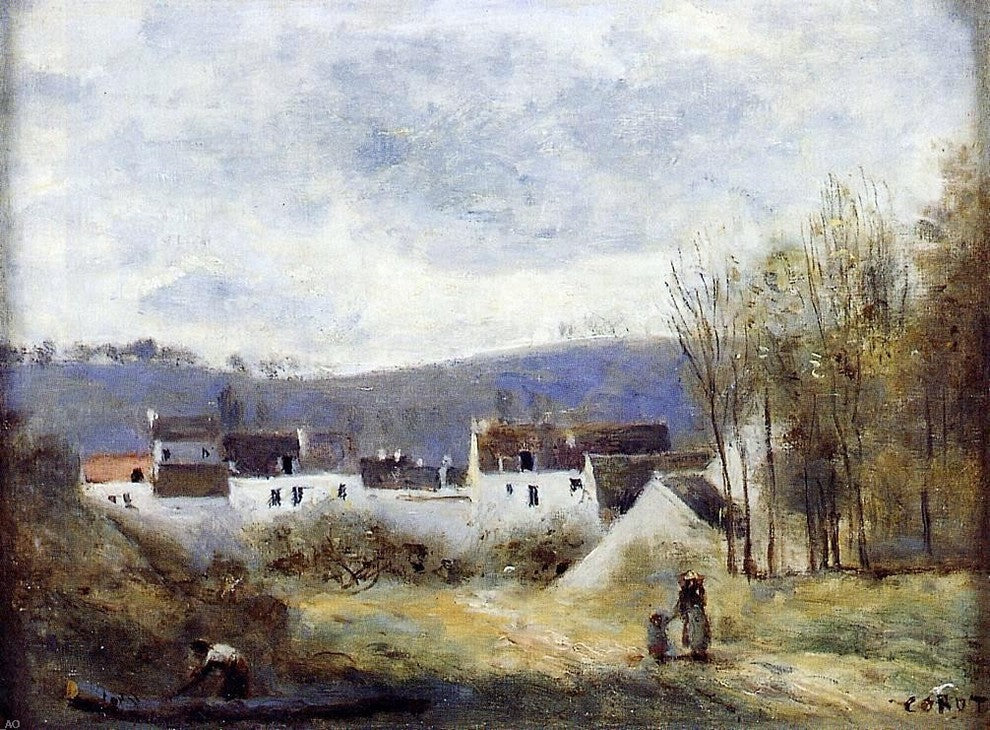 Jean-Baptiste-Camille Corot Village at the Foot of a Hill Wall Decal