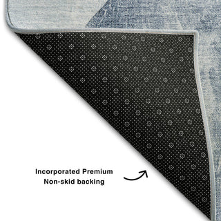 Premium Machine Washable Mayfield AMF547 Blue 9' x 12' Rug