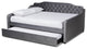 Hadgeon Gray Velvet Full Daybed With Trundle