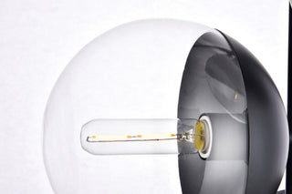 Midcentury Modern Black And Clear 3-Light Floor Lamp