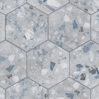 Recycle Hex River Blue Porcelain Floor and Wall Tile