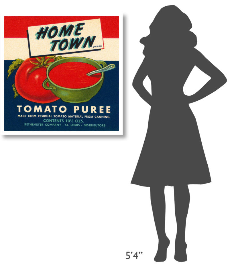 "Home Town Brand Tomato Puree" Digital Paper Print by Retrolabel, 32"x32"