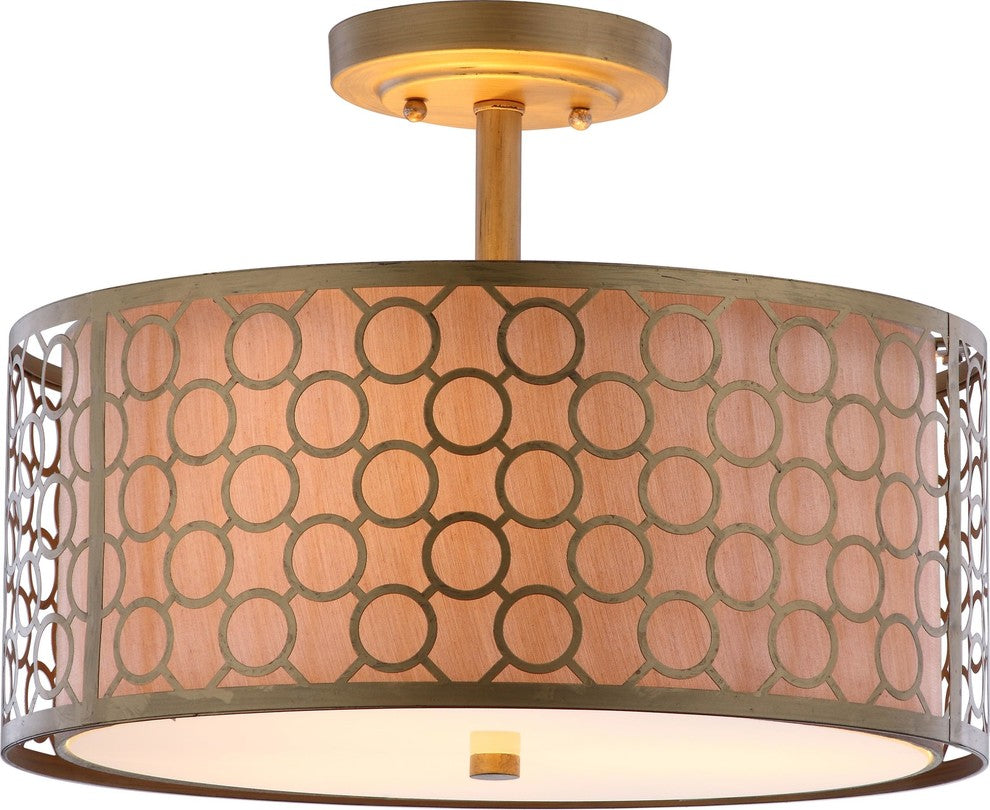 Safavieh Giotta 3-Light Antique Gold 16" Diameter Semi Flush