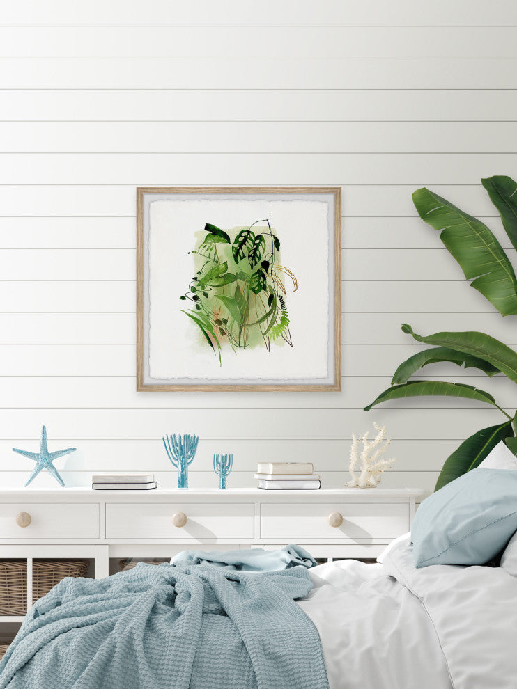 "Diverse Plants" Framed Painting Print, 18x18
