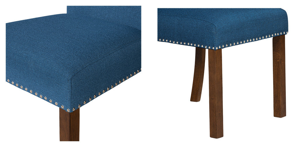 510 Design Aubrey Upholstered Dining Chair Set of 2, Blue