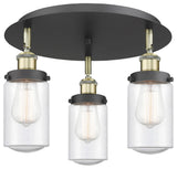 Innovations Dover 3 16.25" Flush Mount Black Antique Brass