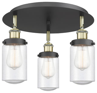 Innovations Dover 3 16.25" Flush Mount Black Antique Brass
