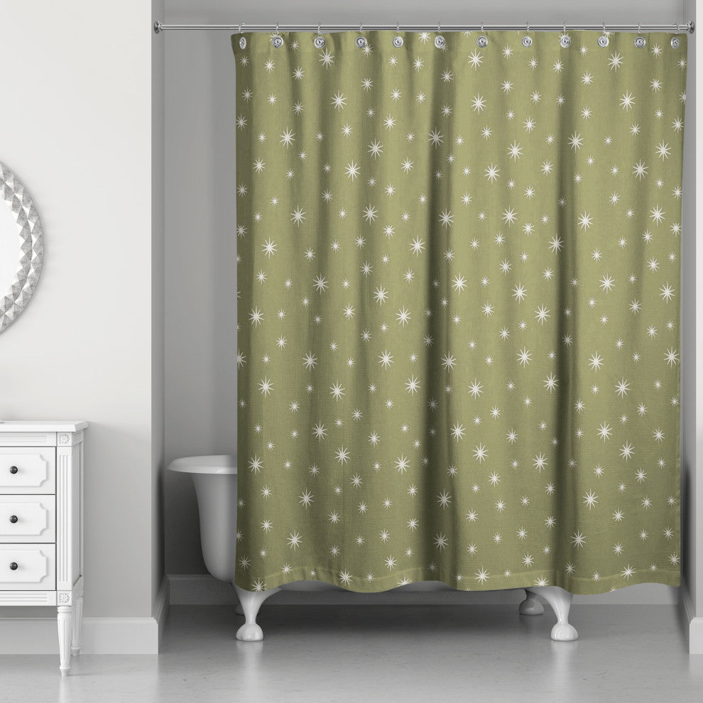 Green Twinkle 71x74 Shower Curtain