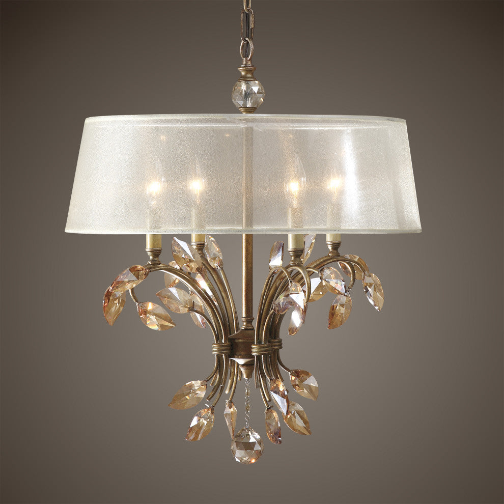 Uttermost Alenya 4-Light Gold Metal Chandelier
