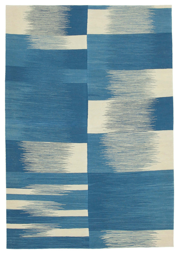 Rug N Carpet - Handwoven Turkish 6' 10'' x 10' 4'' Flatweave Wool Kilim Rug