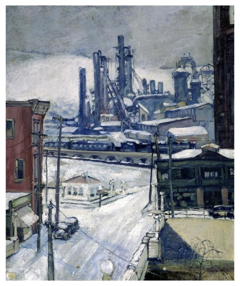 "Blast Furnaces in Winter" Digital Paper Print by H.J. Brennan, 15"x18"
