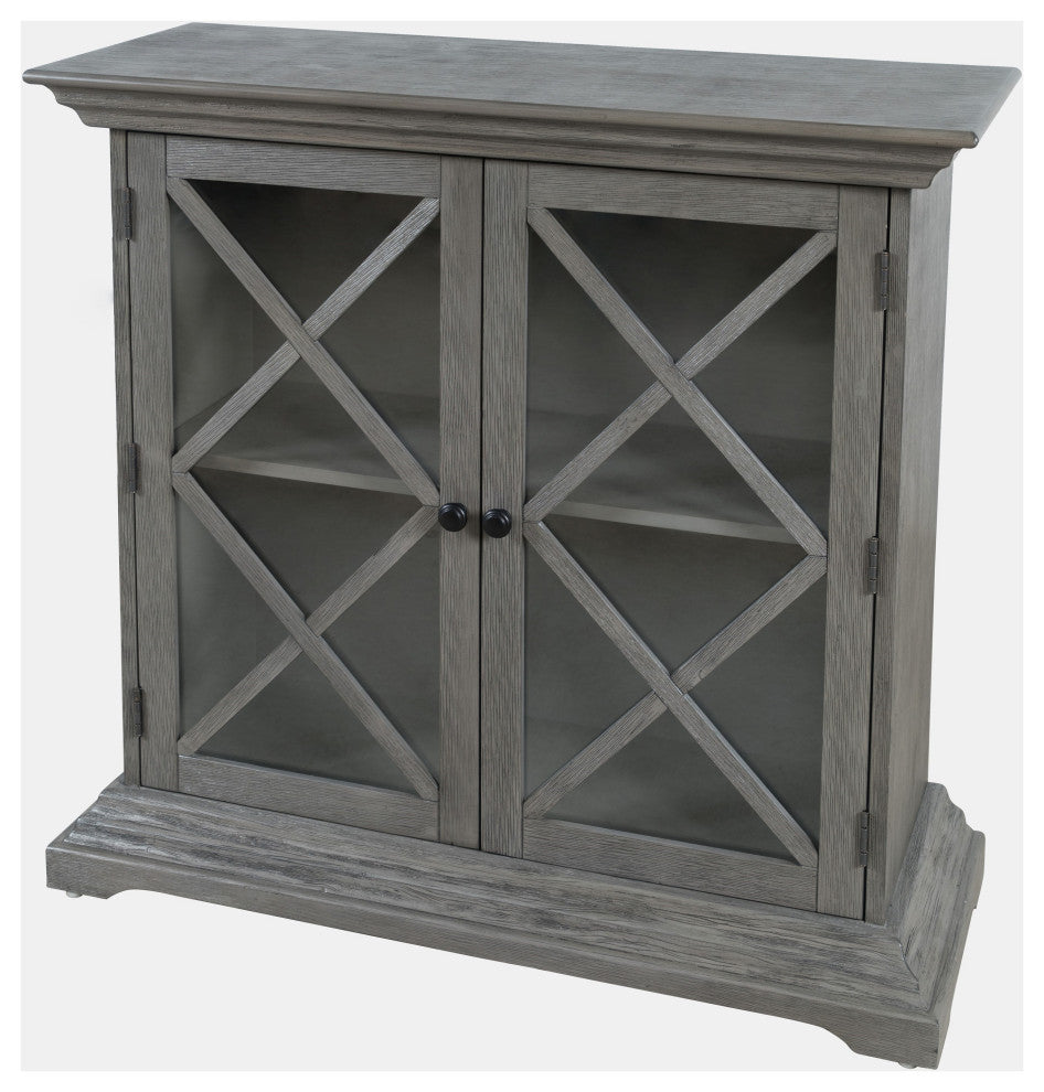 Carrington Contemporary Wire Brushed Two Door Accent Cabinet