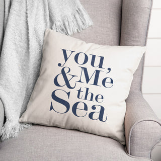 You Me And Sea Navy 18x18 Pillow
