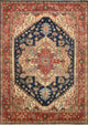 Pasargad Home Serapi Collection Hand-Knotted Navy Wool Area Rug, 8'x9'11"