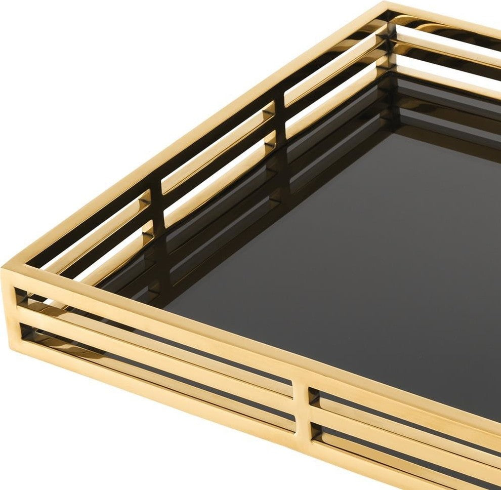Black and Gold Serving Tray | Eichholtz Giacomo