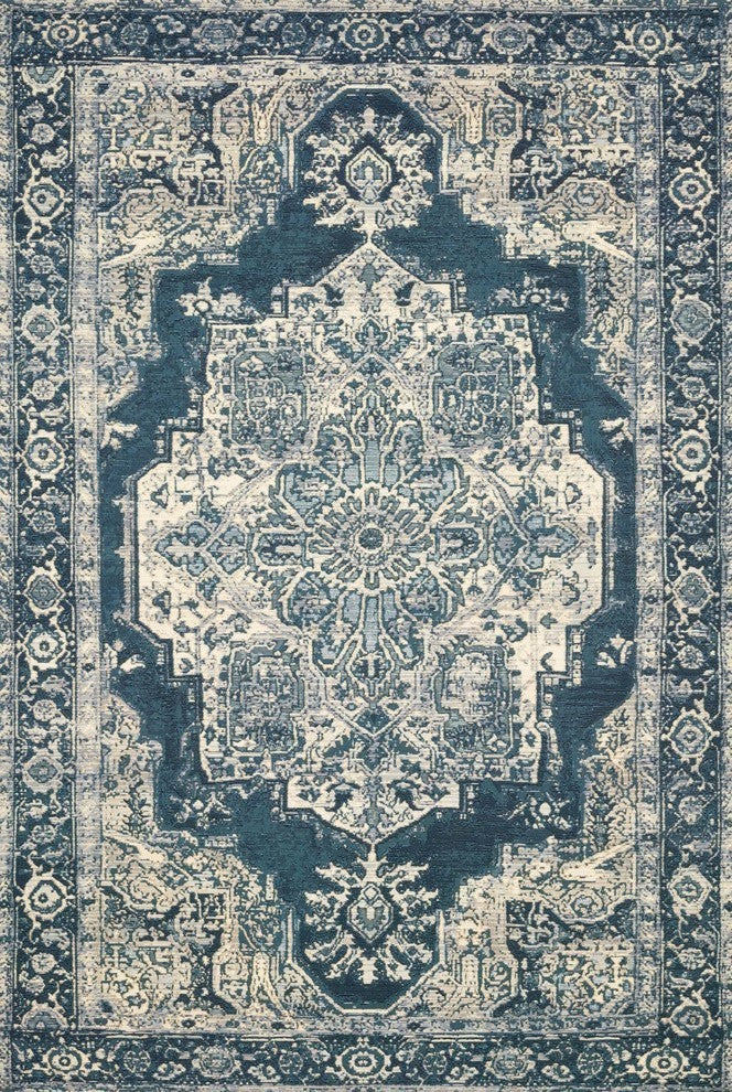 Mika In/out Area Rug by Loloi, Dk Blue / Dk Blue, 5'3"x7'8"