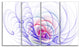 3D Blue Surreal Illustration, Abstract Wall Art Canvas, 48"x28", 4 Panels