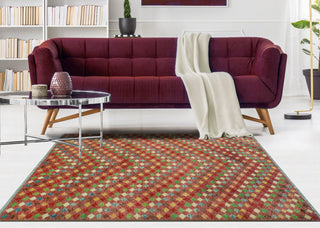 Balochi Bella Rose/Green Rug, 4'11x8'0
