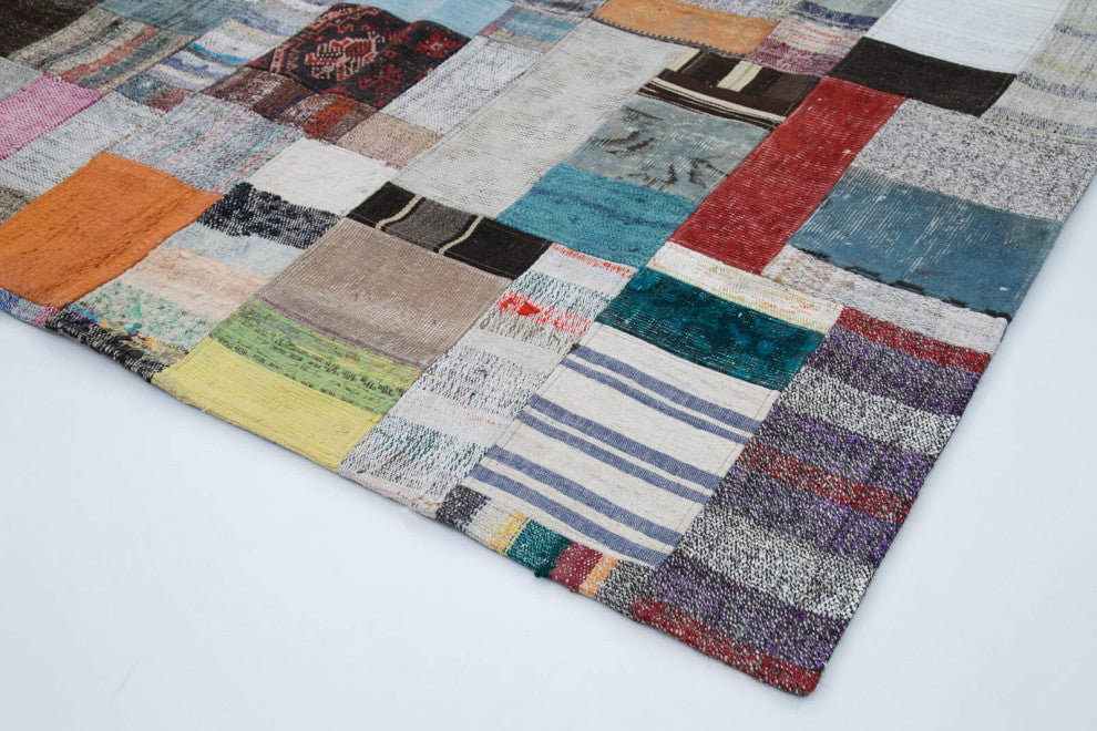 Rug N Carpet - Handmade Turkish 6' 7'' x 10' 0'' Tribal Patchwork Kilim Rug