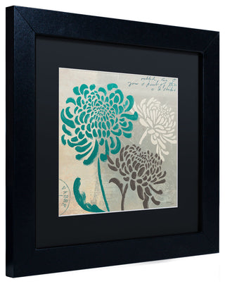 'Chrysanthemums I' Matted Framed Canvas Art by Wellington Studio