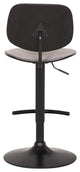 Nancy Adjustable Gray Velvet Swivel Barstool In Black Powder Coated Finish