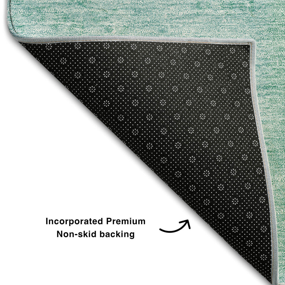 Premium Machine Washable Mayfield AMF664 Teal 8' x 10' Rug