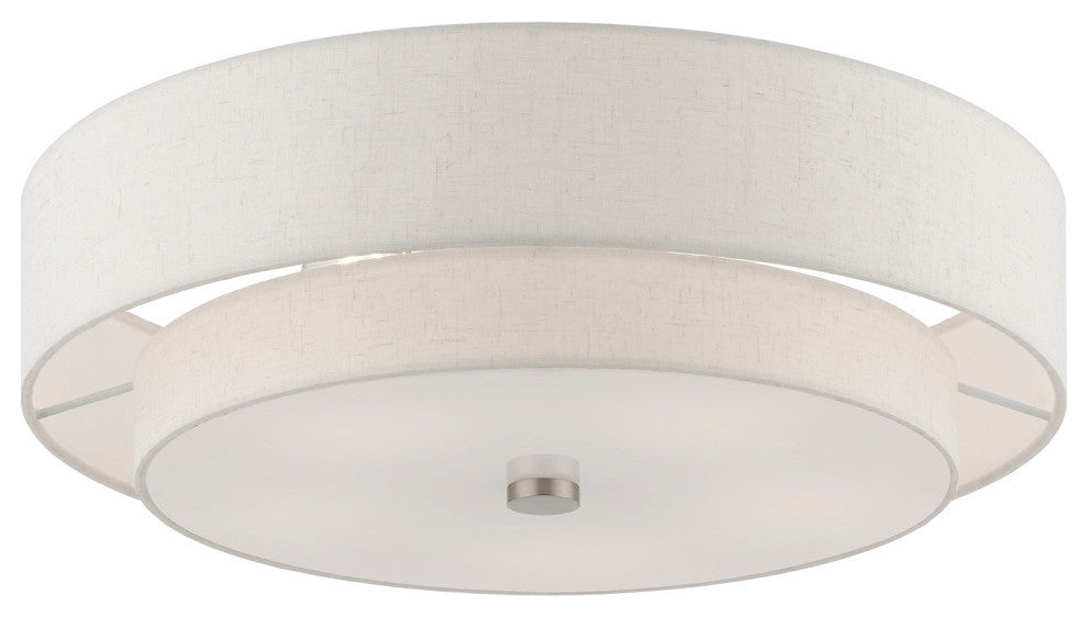 Meridian 5 Light Brushed Nickel Semi-Flush