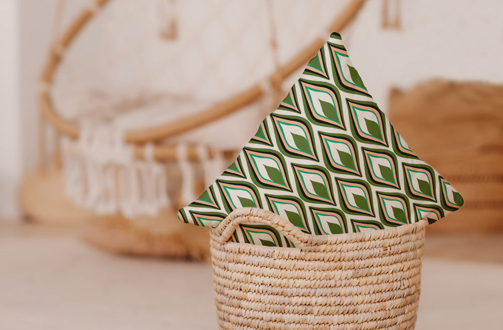 Feathers Indoor/Outdoor Throw Pillow, Scallion, 18"x18"